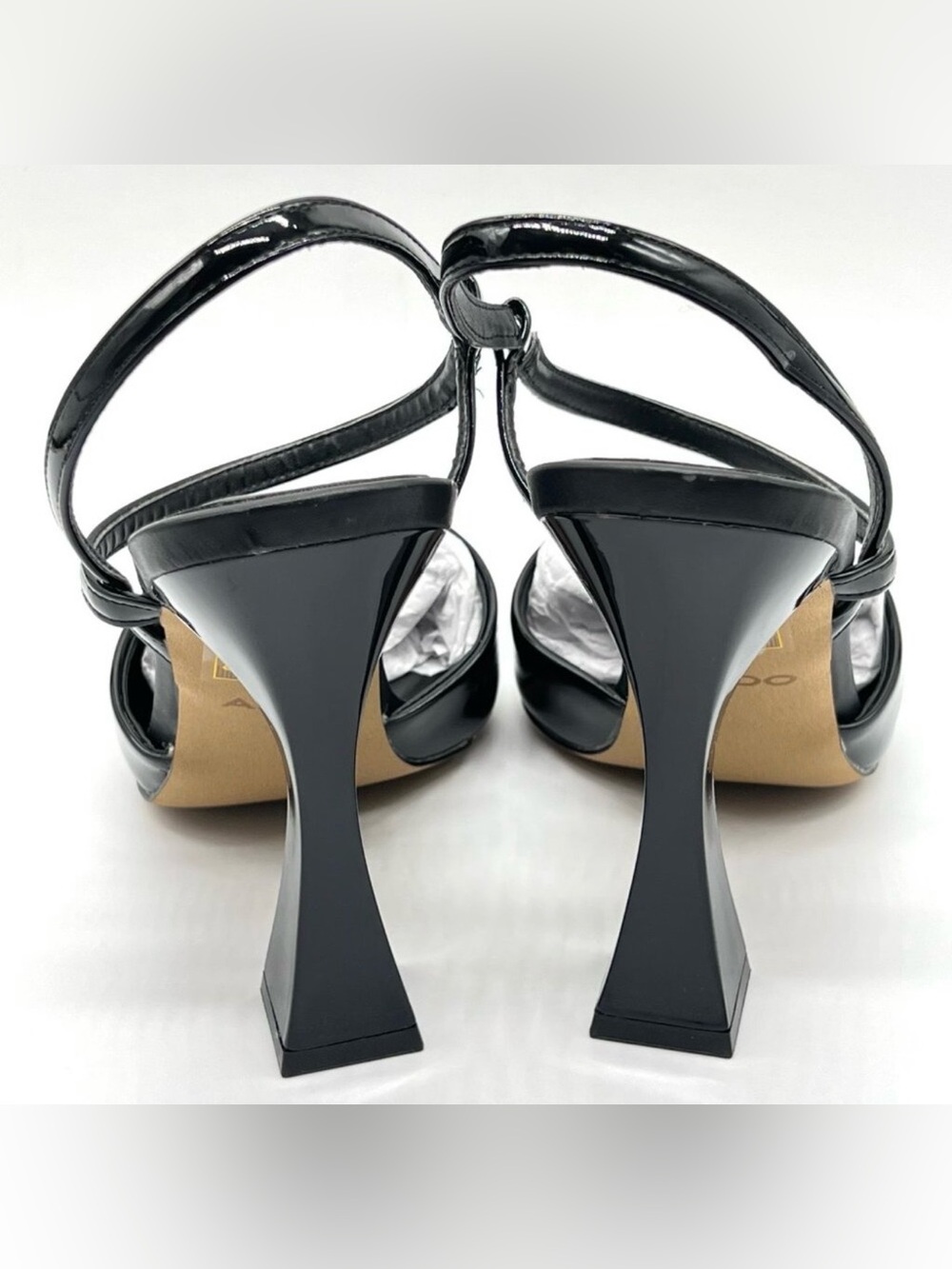 Aldo Black Patent Square Block Heel Slingbacks - Picture 2 of 5